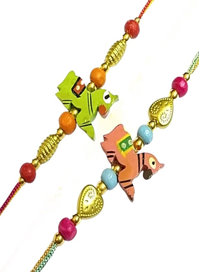 Krishna Rakhi for brother bhaiya kids designer rakhi for rakshabandhan with wooden horse envoirnment eco friendly combo set - Image 1