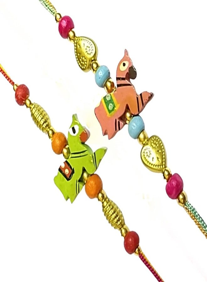 Krishna Rakhi for brother bhaiya kids designer rakhi for rakshabandhan with wooden horse envoirnment eco friendly combo set - Image 2