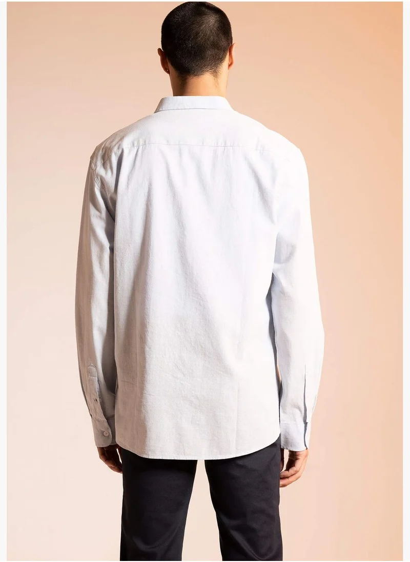ديفاكتو Long Sleeve Slim Fit Polo Neck Shirt