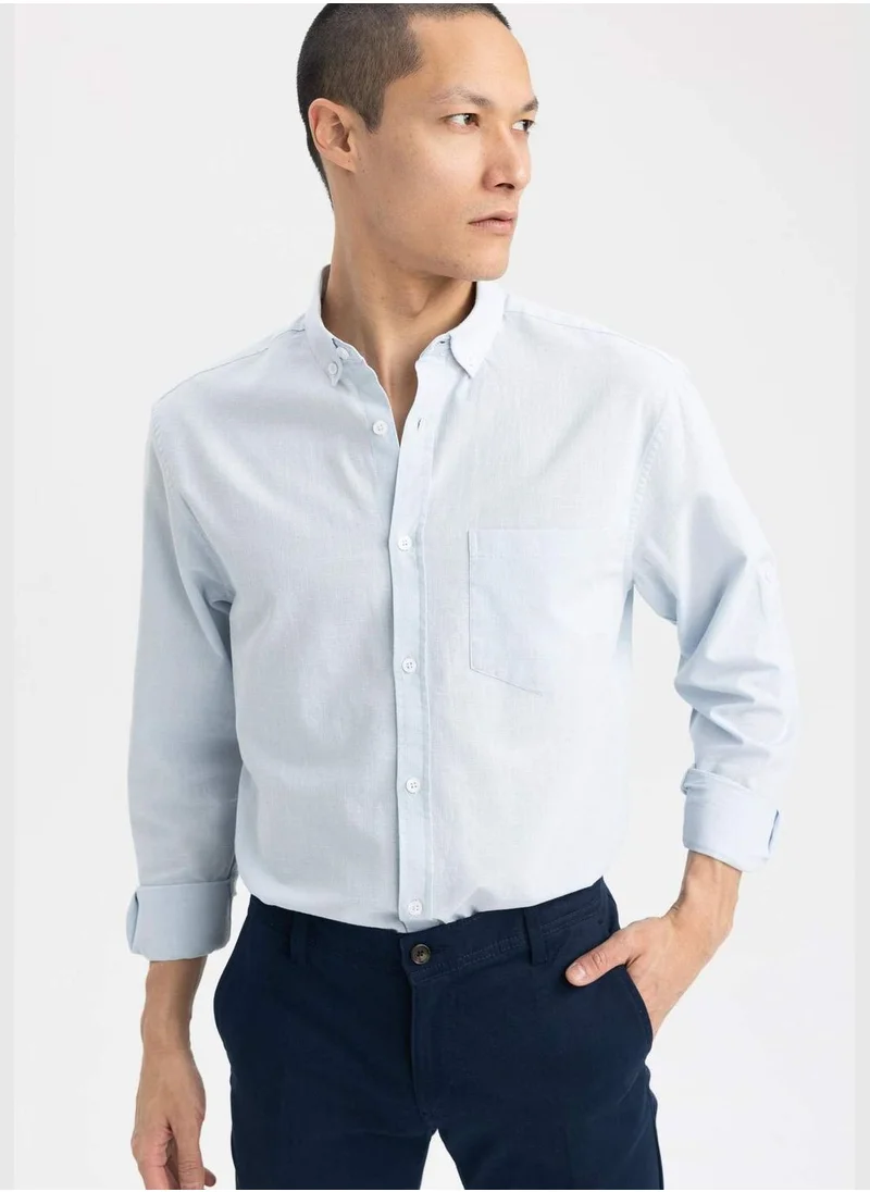 ديفاكتو Long Sleeve Slim Fit Polo Neck Shirt