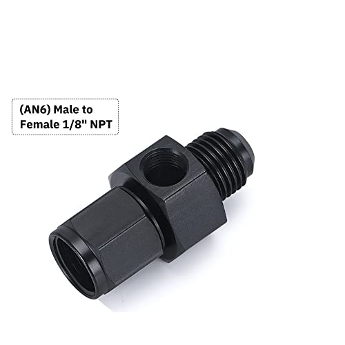 CYONRUAN Universal Fuel Pressure Gauge Liquid 0-100psi Oil Press Gauge 1/8" NPT with an 6 Fuel Pressure Take Off Fitting 6an Adapter - Image 5