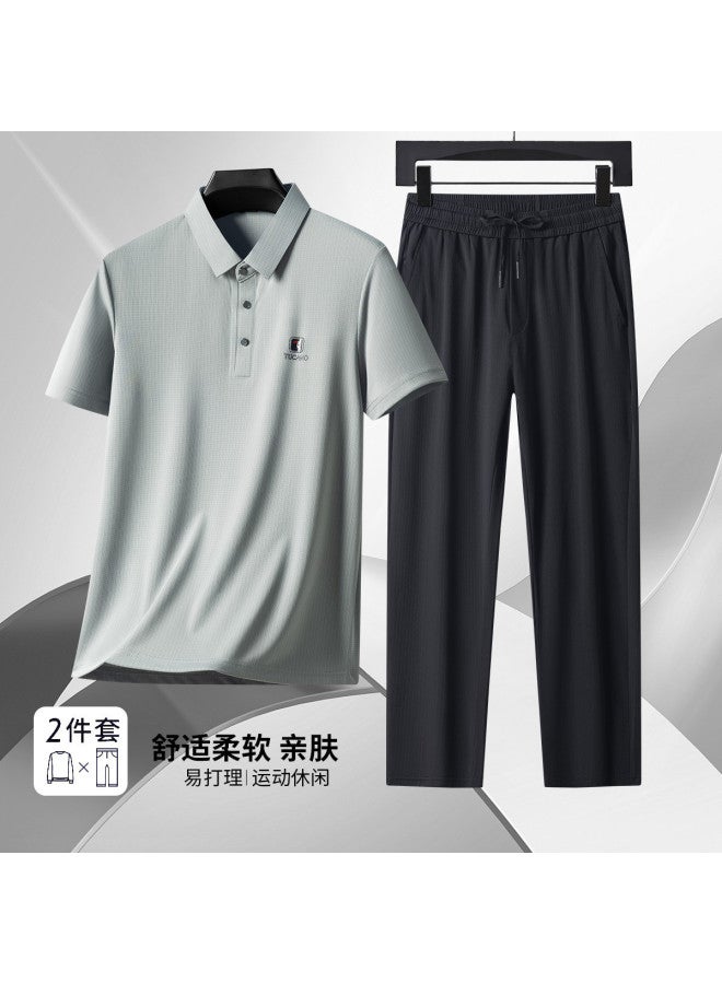 Tucano comfortable Everyday Commute & Casual Outdoor Loose-fit Solid Color Versatile Men's Dad Outfit Set - Image 2