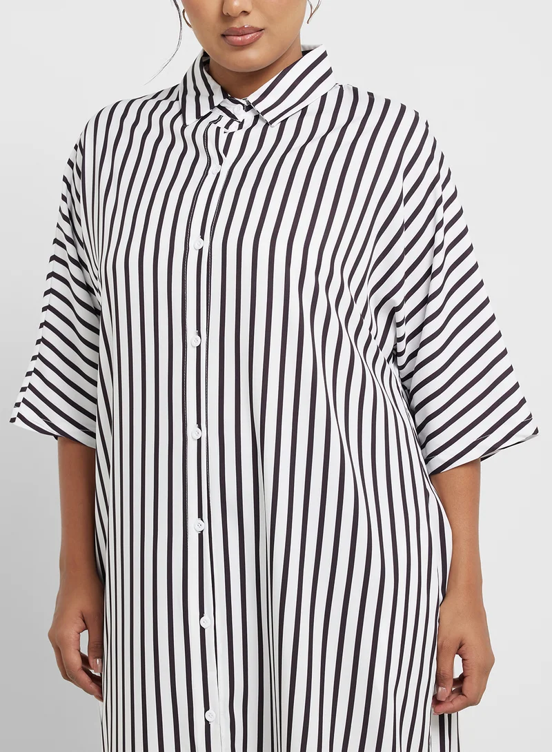 Ginger Plus Striped Maxi Dress