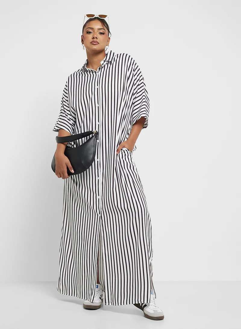 Ginger Plus Striped Maxi Dress