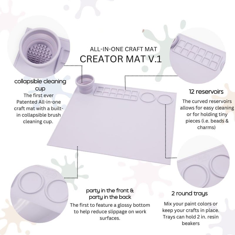 Soaex Silicone Craft & Painting Mat, Large Collapsible Sheet Mat, Non-Stick Silicone Art Mat Pad with Cup Holder for Watercolour Painting, Resin Casting, Art & Clay Creation. (Silicone Painting MAT) - Image 5