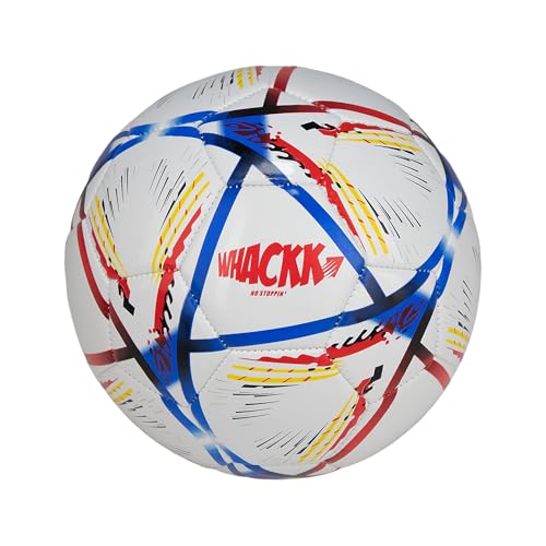 WHACKK Hagi HTCL Football Navy Red Size 5 Soccerball Hand Stitched for Practice & Training - Original PVC Waterproof. 3 Layered Ideal Sports Ball for All Ages on Ground, Grass and Turf - Image 1