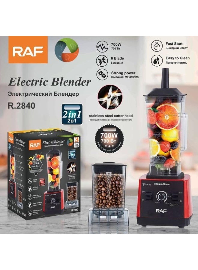 RAF Electric Blender + Chopper 2 X1, 2400W, 2.5L Black*Red - R.2840 - Image 5