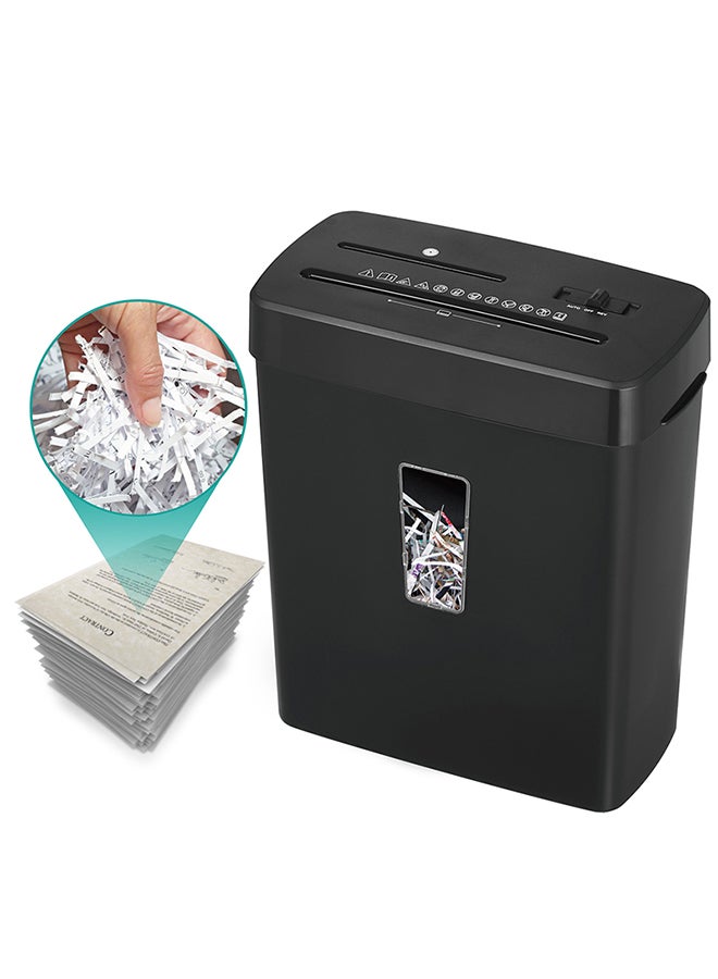 شو وو آلة تقطيع ورق، 8 ورقات تقطيع عرضي مع سلة سعة 13 لترًا، مستوى أمان عالي P-4، تصميم بثلاثة أوضاع تقطيع للبطاقات/الأقراص المدمجة/الدبابيس/المشبك، آلة تقطيع متينة، نظام مقاوم للانحشار للمكتب - Image 1