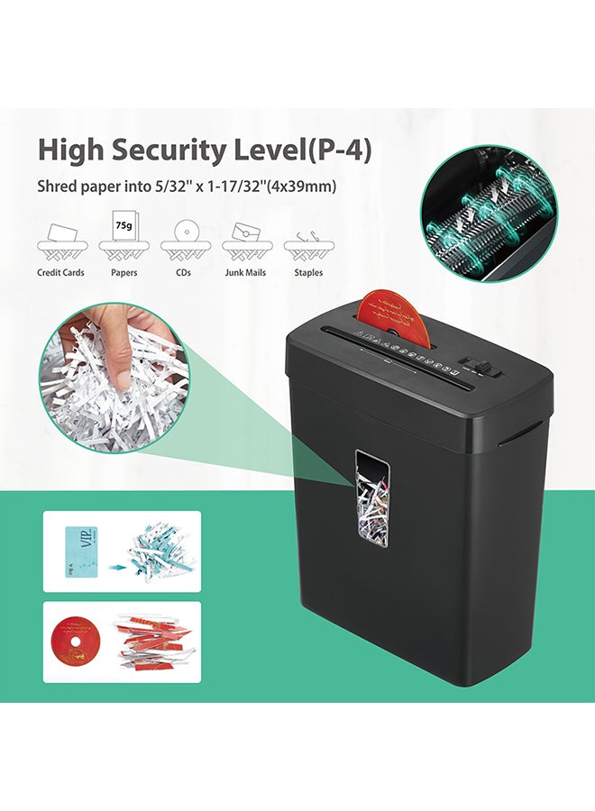 شو وو آلة تقطيع ورق، 8 ورقات تقطيع عرضي مع سلة سعة 13 لترًا، مستوى أمان عالي P-4، تصميم بثلاثة أوضاع تقطيع للبطاقات/الأقراص المدمجة/الدبابيس/المشبك، آلة تقطيع متينة، نظام مقاوم للانحشار للمكتب - Image 2