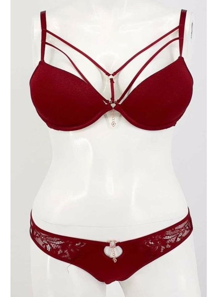 Le Jardin 5020 Glittery Bra Set With Silicone Stones 