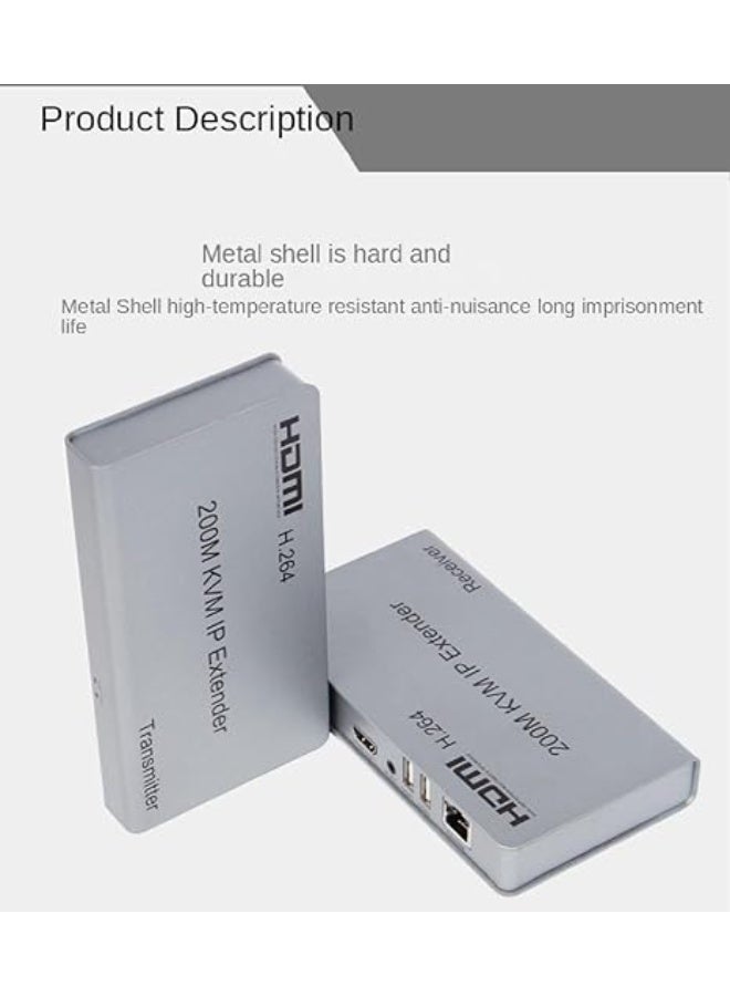 Terabyte 200M HDMI KVM IP Extender, Over IP RJ45 Ethernet CAT6 6A Transmitter Receiver 1 TX to 20 RX and Cascade Connection USB Keyboard Mouse Over UTP/STP H.264 Plug and play … (TX+RX) - Image 3