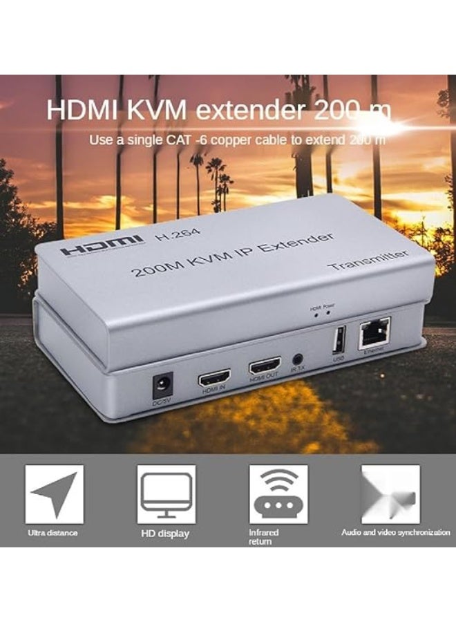 Terabyte 200M HDMI KVM IP Extender, Over IP RJ45 Ethernet CAT6 6A Transmitter Receiver 1 TX to 20 RX and Cascade Connection USB Keyboard Mouse Over UTP/STP H.264 Plug and play … (TX+RX) - Image 2