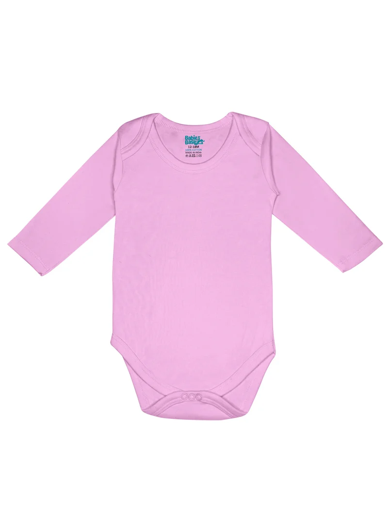 Babies Basic BabiesBasic 100% Super Combed Cotton, Long Sleeves Bodysuit, for New Born to 24months. Set of 3, Pink, Lavender, L.Pink