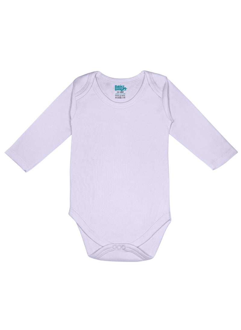 Babies Basic BabiesBasic 100% Super Combed Cotton, Long Sleeves Bodysuit, for New Born to 24months. Set of 3, Pink, Lavender, L.Pink  - Image 3