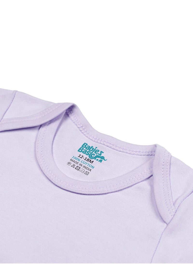 Babies Basic BabiesBasic 100% Super Combed Cotton, Long Sleeves Bodysuit, for New Born to 24months. Set of 3, Pink, Lavender, L.Pink  - Image 5
