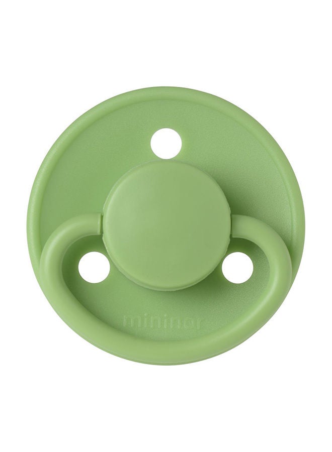 Mininor Pack Of 1 Baby Round Silicone Pacifier, 0 Months+, Apple Green - Image 1