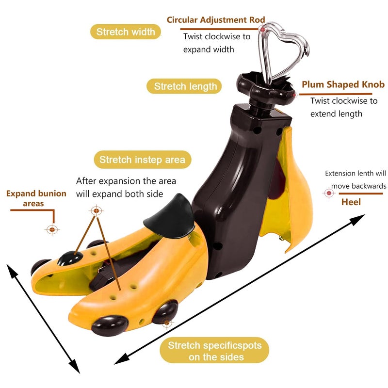 OPATER Shoe Stretcher Boot Stretcher Adjustable Width and Length Shoe Stretcher Widener Expander Wide Feet Boot Stretcher (2PCS-Men's 8-13,Women Size 9.5-14) - Image 5