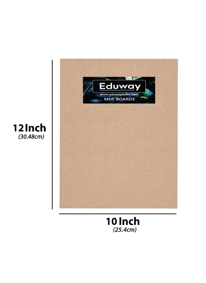 Eduway Eduway 10x12 Inch MDF Board Wood Sheet for Mandala Lippan Resin Art Craft 4mm Thick Pack of 8 Premium Cardboard Material for Artists Art and Craft Students Hard Cutout in Small and Large Sizes 25x30 cms  - Image 4
