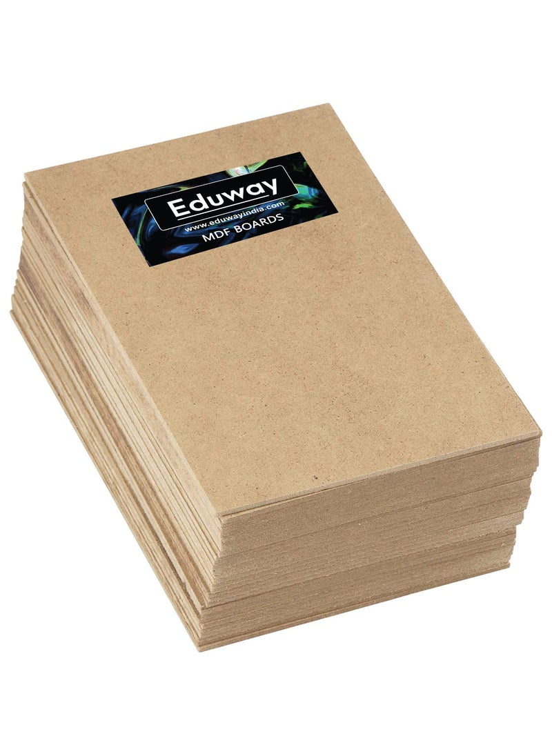 Eduway Eduway 10x12 Inch MDF Board Wood Sheet for Mandala Lippan Resin Art Craft 4mm Thick Pack of 8 Premium Cardboard Material for Artists Art and Craft Students Hard Cutout in Small and Large Sizes 25x30 cms  - Image 5