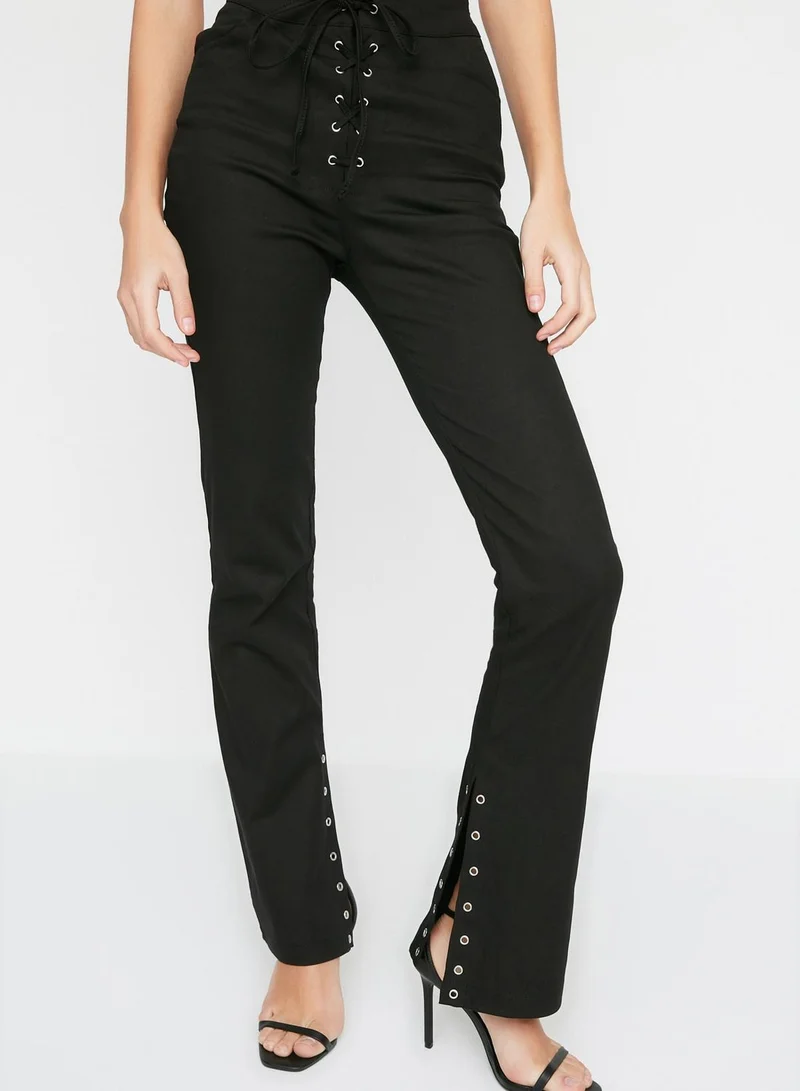 trendyol Split Hem Eyelet Detail Pants
