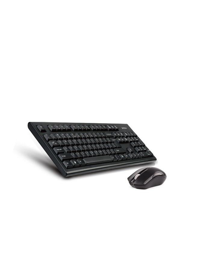 A4TECH SILENT CLICK WIRELESS KEYBOARD MOUSE SET 3000NS, 2.4G Hz  WIRELESS WITH NANO RECEIVER, FOR WINDOWS XP / VISTA / 7 / 8 / 8.1 / 10, BLACK  - Image 3
