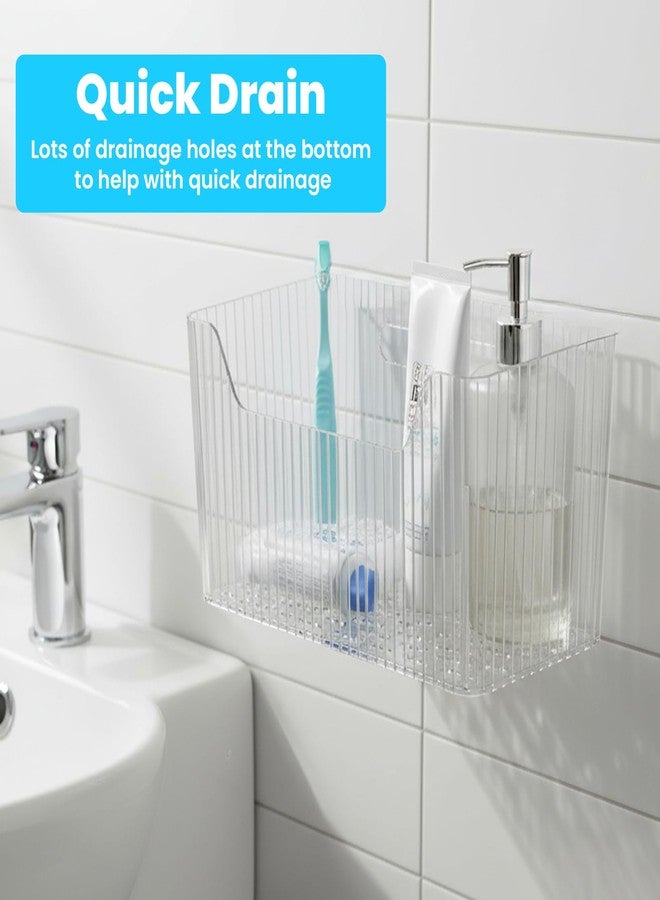 Yolev 4pcs Adhesive Cabinet Door Storage Bin Wall Mounted Inside Over Cabinet Door Organizer Clear Storage Shelf Containers For Food Under Sink Storages Shelf Refrigerator Kitchen Bathroom Office - Image 3