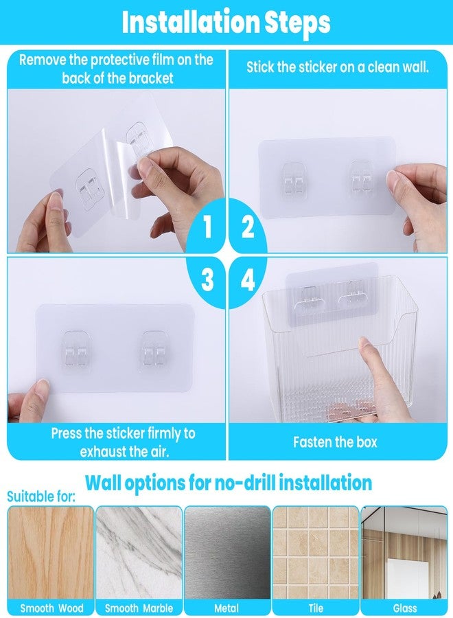 Yolev 4pcs Adhesive Cabinet Door Storage Bin Wall Mounted Inside Over Cabinet Door Organizer Clear Storage Shelf Containers For Food Under Sink Storages Shelf Refrigerator Kitchen Bathroom Office - Image 4