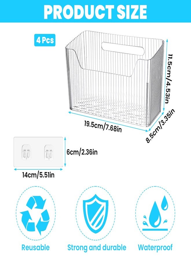 Yolev 4pcs Adhesive Cabinet Door Storage Bin Wall Mounted Inside Over Cabinet Door Organizer Clear Storage Shelf Containers For Food Under Sink Storages Shelf Refrigerator Kitchen Bathroom Office - Image 2