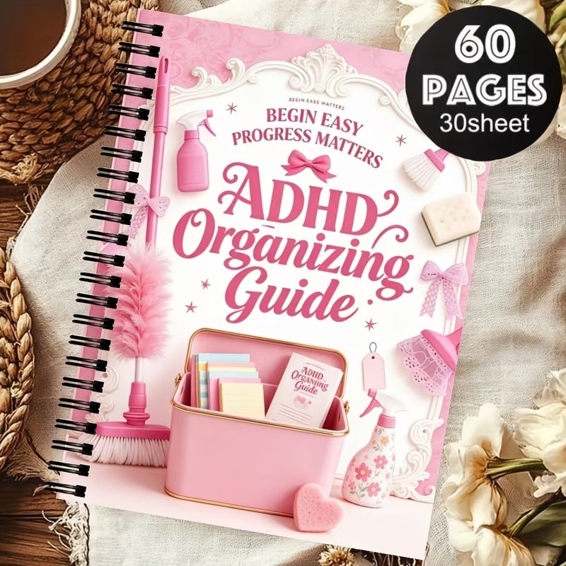 مخطط تنظيف ADHD مقاس A5 – مجلد حلزوني – جدول منظم بالألوان – إدارة المهام - Image 1