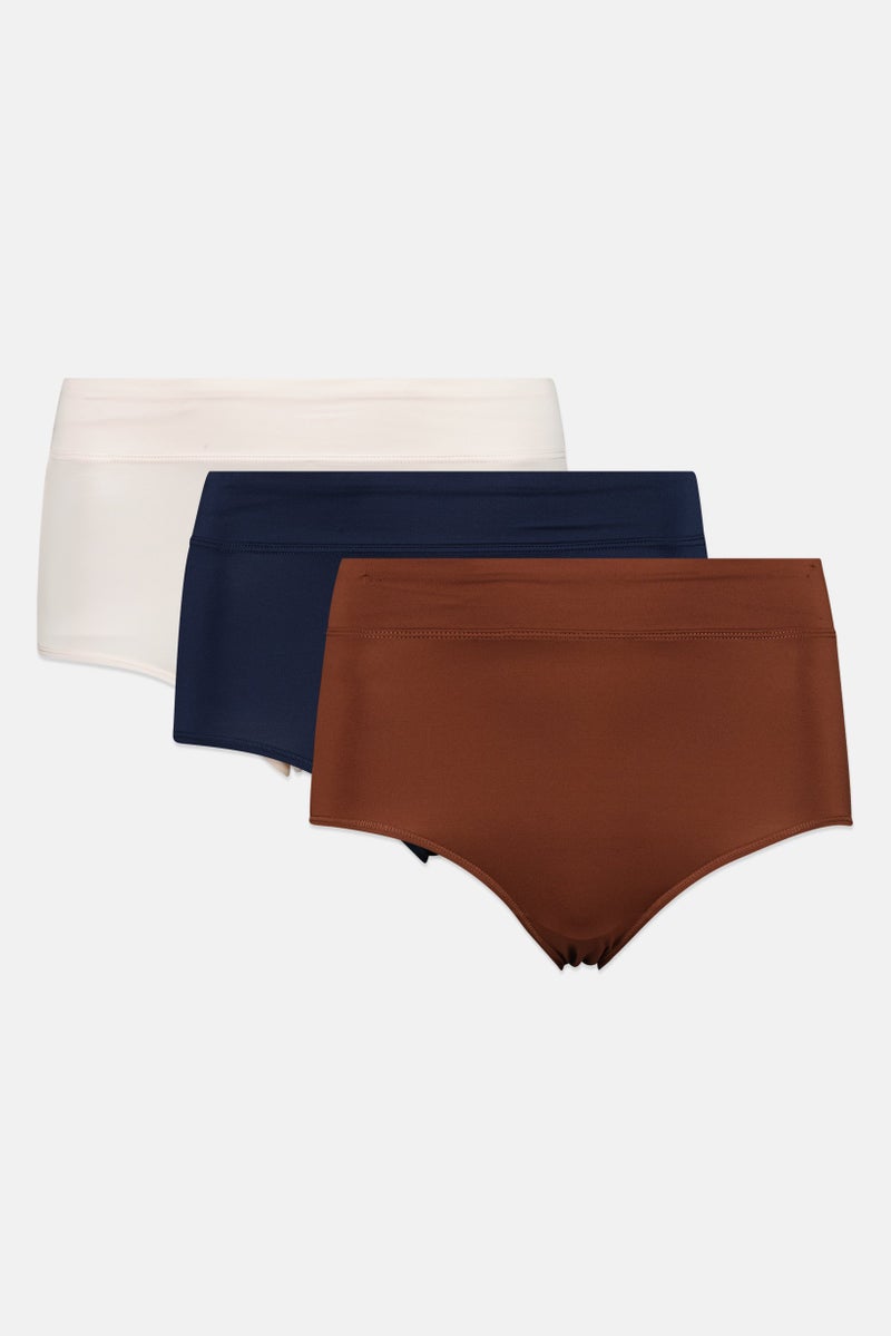 Lady Princess Women 3 Pieces Superforme Plain Microfiber Panties, Multicolor - Image 3