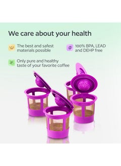 GoodCups 4 Reusable K Cups for Keurig Coffee Makers - BPA Free Universal Fit Purple Refillable Kcups Coffee Filters for 1.0 and 2.0 Keurig Brewers  - Image 3