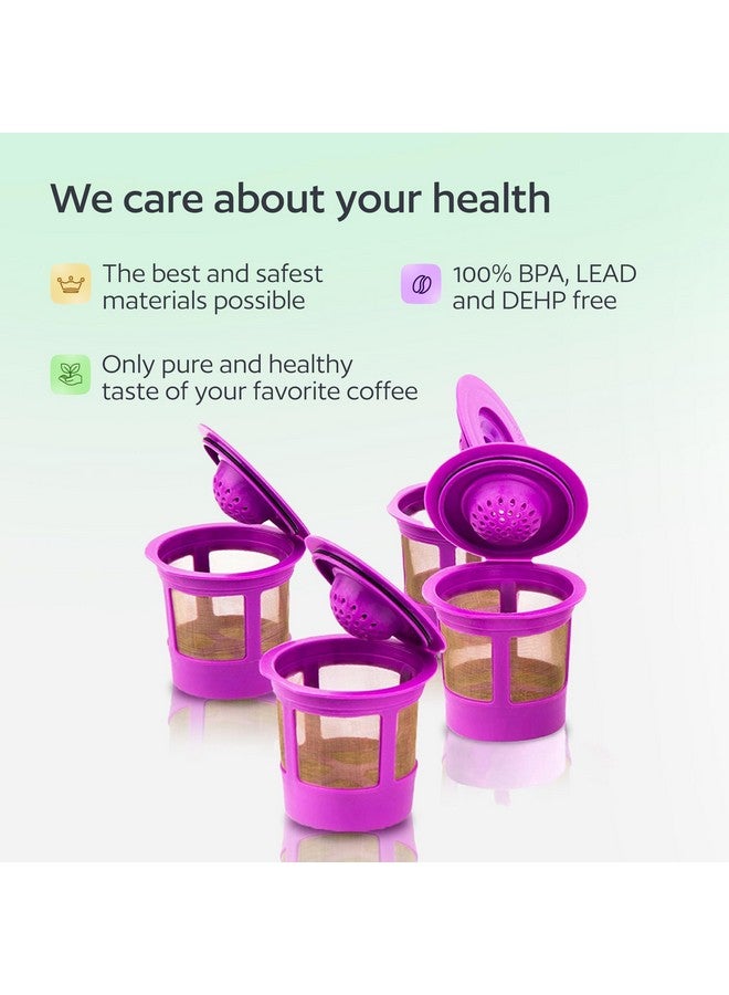 GoodCups 4 Reusable K Cups for Keurig Coffee Makers - BPA Free Universal Fit Purple Refillable Kcups Coffee Filters for 1.0 and 2.0 Keurig Brewers - Image 3