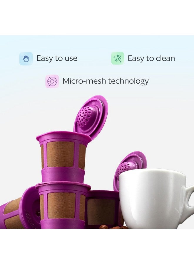 GoodCups 4 Reusable K Cups for Keurig Coffee Makers - BPA Free Universal Fit Purple Refillable Kcups Coffee Filters for 1.0 and 2.0 Keurig Brewers - Image 4