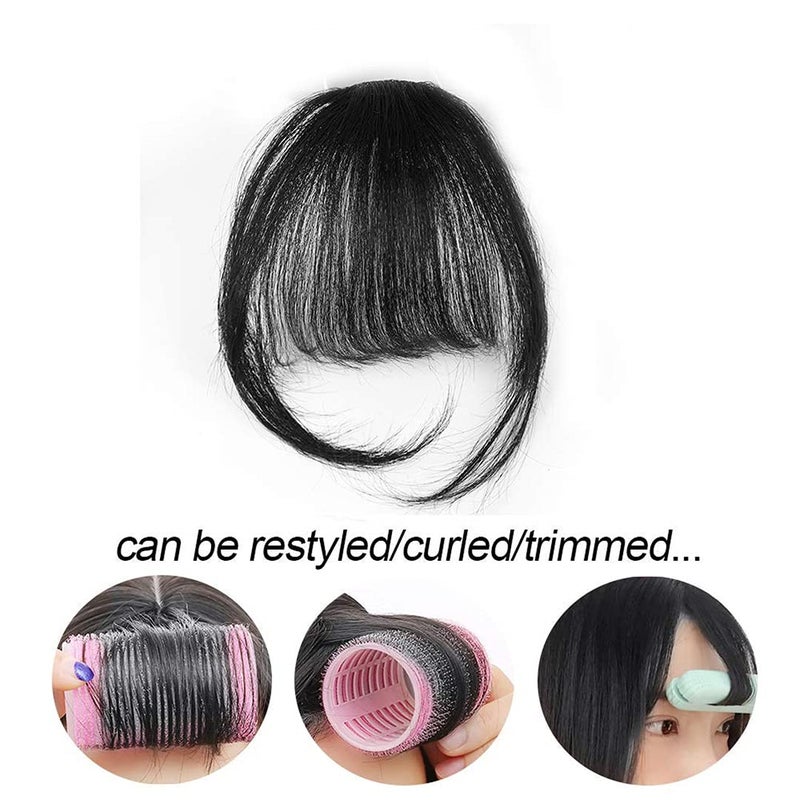 Cute Critters Clip in Bangs Front Neat Air Fringe One Piece Clip in Fringe Hair Extensions with Temples for Women Natural Color - Image 3