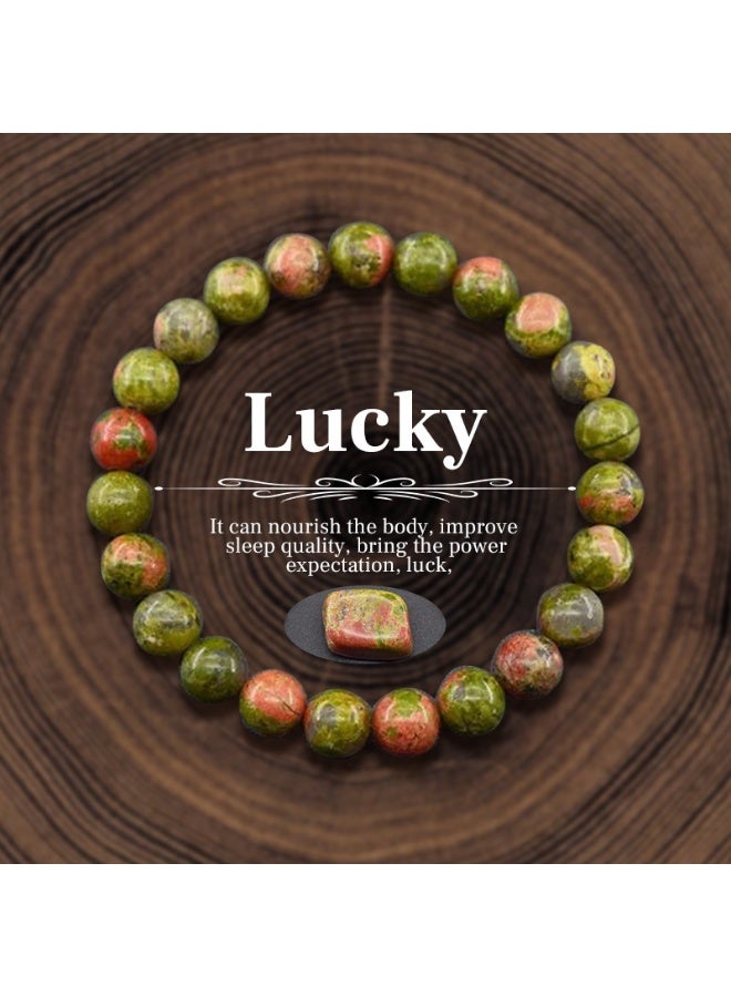 European and American style jewelry natural stone bead bracelet 8mm natural stone elastic bracelet - Image 4