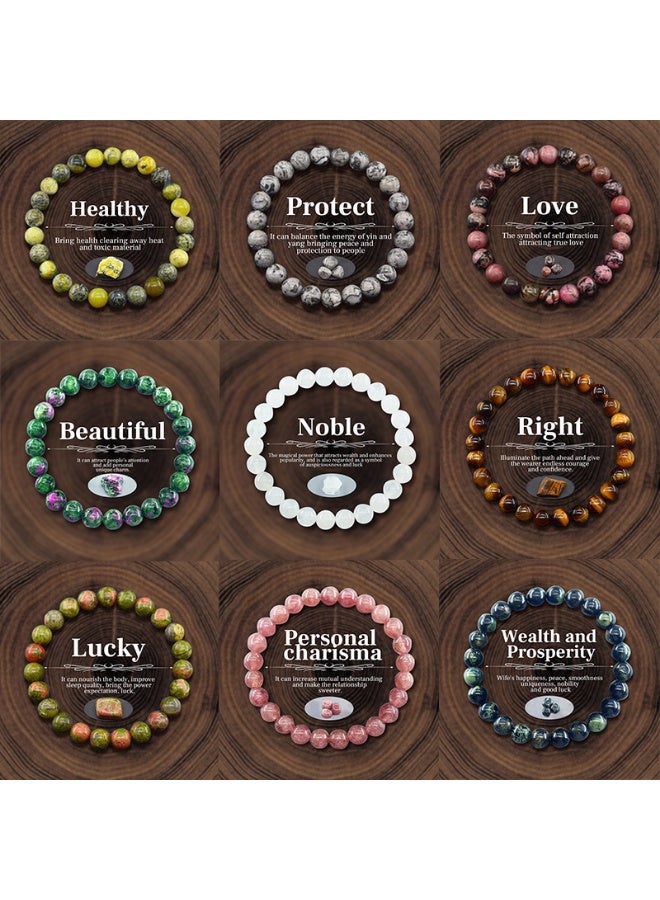 European and American style jewelry natural stone bead bracelet 8mm natural stone elastic bracelet - Image 5