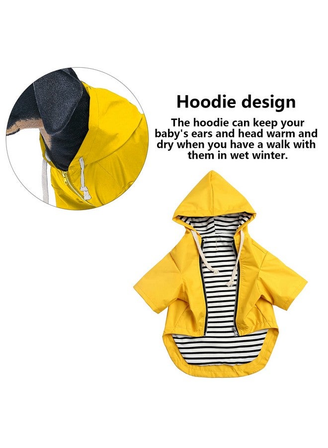 Morezi Dog Raincoat rain Jacket Raincoat Dogs Waterproof Small Medium Breeds Zip Closure Storage Pocket Harness Hole Yellow XS - Image 4