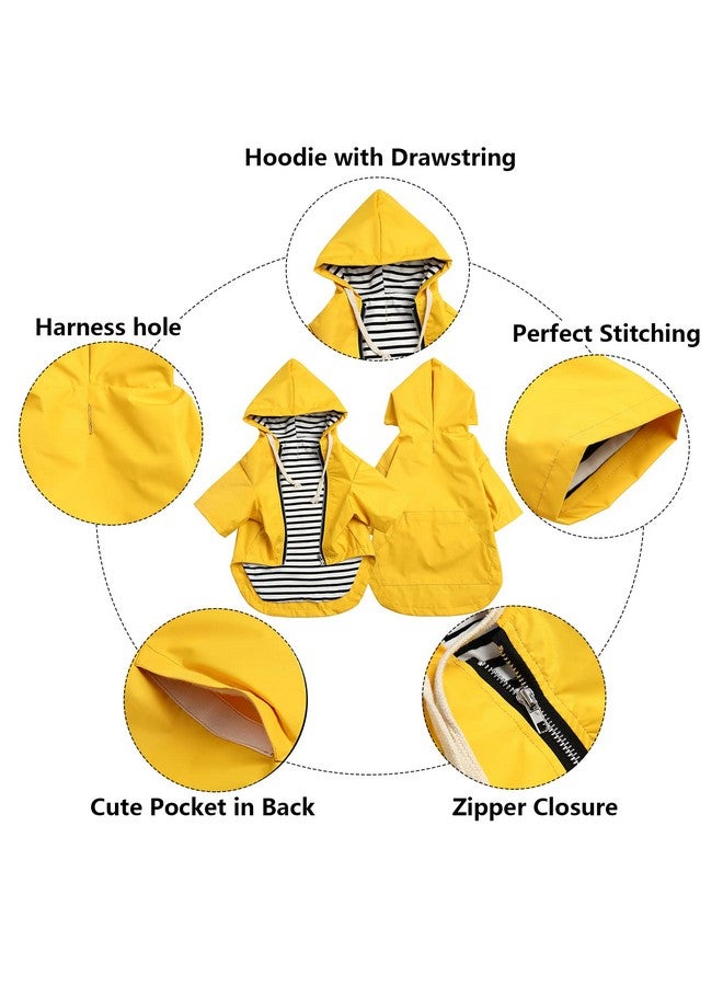Morezi Dog Raincoat rain Jacket Raincoat Dogs Waterproof Small Medium Breeds Zip Closure Storage Pocket Harness Hole Yellow XS - Image 3