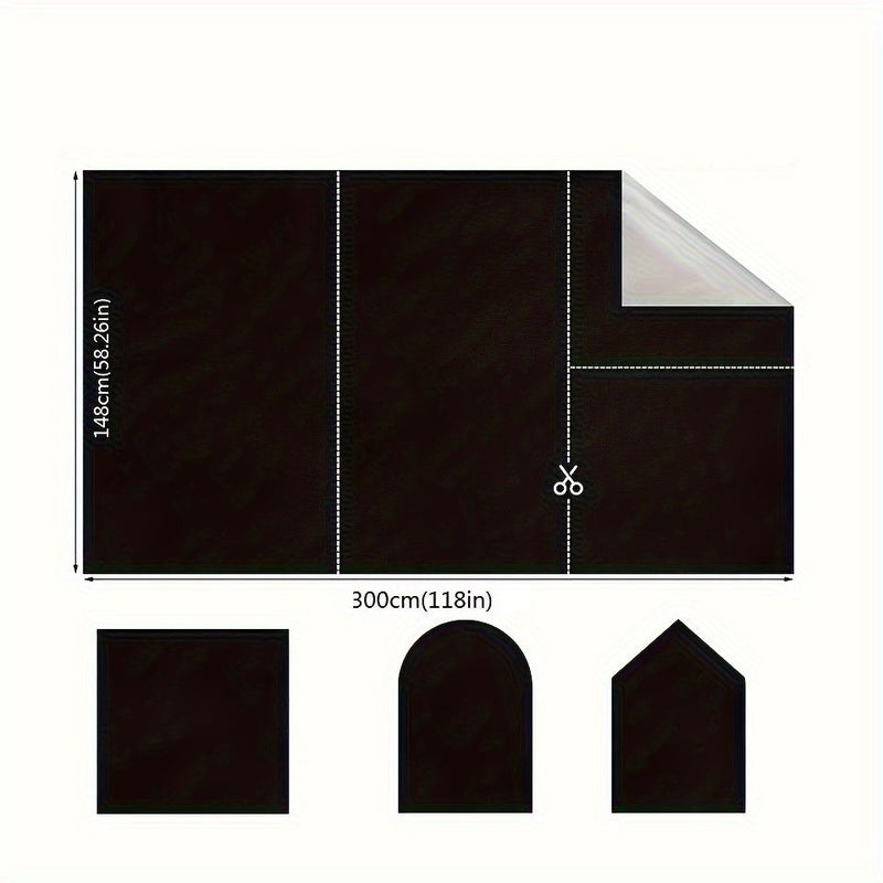 Portable Blackout Curtains 148x80cm 100% Light Blocking Self-Adhesive No Drilling Easy Adjust Home Office Travel - Image 3