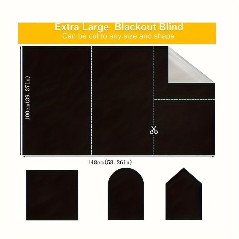 Portable Blackout Curtains 148x80cm 100% Light Blocking Self-Adhesive No Drilling Easy Adjust Home Office Travel - Image 4