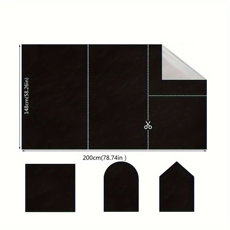 Portable Blackout Curtains 148x80cm 100% Light Blocking Self-Adhesive No Drilling Easy Adjust Home Office Travel - Image 5