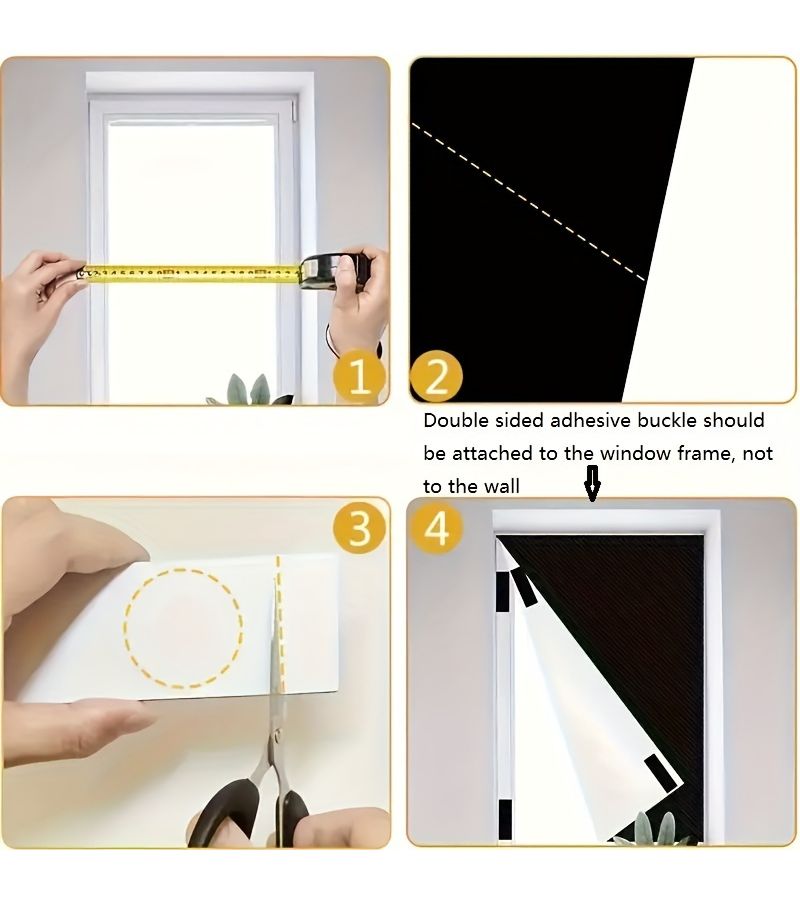 Portable Blackout Curtains 148x80cm 100% Light Blocking Self-Adhesive No Drilling Easy Adjust Home Office Travel - Image 2
