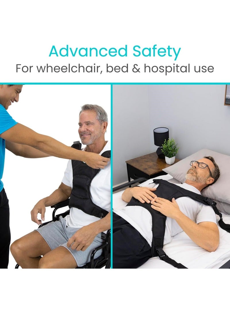 general Wheelchair Harness for Adults Wheelchair Seat Belt Safety Belt for Elderly Torso Support Vest Restraint Wheelchair Seatbelt Body Harness for Disabled Adjustable Straps Prevent Sliding - Image 2