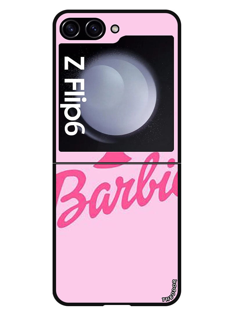 Theodor Protective Case Anti Scratch Shock Proof Bumper Cover For Samsung Galaxy Z Flip 6 Barbie - Image 1