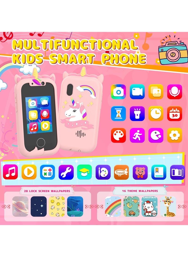 ARNOTEC Kids Smart Phone Toys for Girls Ages 3-8 Toddler Play Travel Toys with Dual Camera Educational Learning Games Puzzles MP3 Music Player Birthday Gifts for Kids Girls 3 4 5 6 7 8 Year Old - Image 5