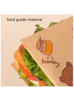 sokany 150 PCS Paper Sandwich Bags, Lunch Bags, Kraft Paper Bags, Recyclable Kitchens Paper, 18cm*18cm Flat Kraft Wrap Sheet,Burger Wrappers for Snacks Cookie Bread (Brown)  - Image 3