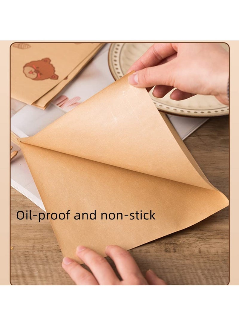 sokany 150 PCS Paper Sandwich Bags, Lunch Bags, Kraft Paper Bags, Recyclable Kitchens Paper, 18cm*18cm Flat Kraft Wrap Sheet,Burger Wrappers for Snacks Cookie Bread (Brown)  - Image 4