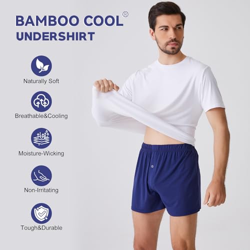 BAMBOO COOL Men's Undershirts Moisture-Wicking Tees Stretch Crew Neck Soft T-Shirts for Men,3 Pack White - Image 4