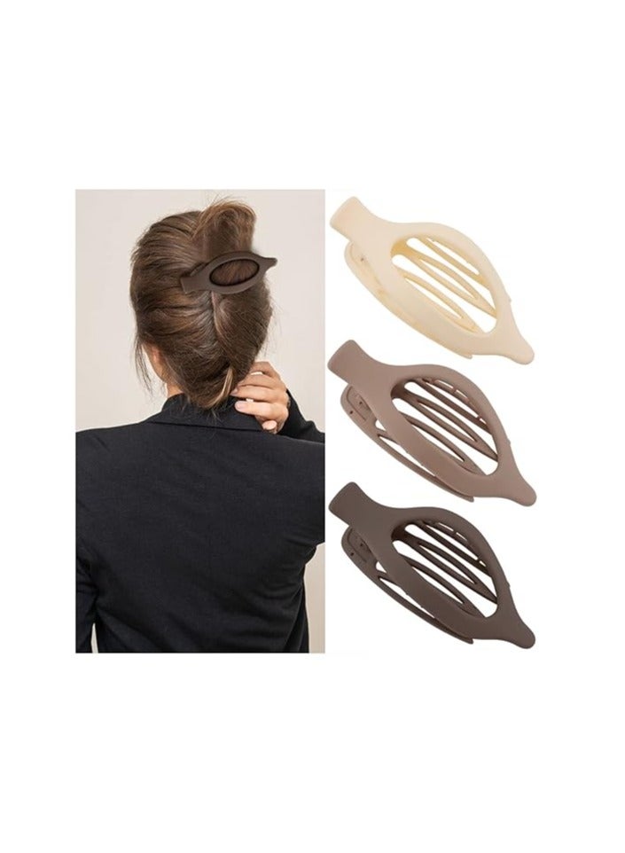 3Pcs Flat Hair Clips for Thick and Thin Hair - Matte Large Alligator Clips, Duck Billed Barrettes, Neutral Hair Claw Clips for Women Girls - Image 1