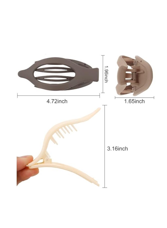 3Pcs Flat Hair Clips for Thick and Thin Hair - Matte Large Alligator Clips, Duck Billed Barrettes, Neutral Hair Claw Clips for Women Girls - Image 5